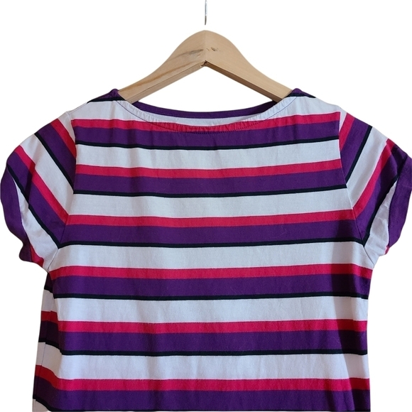 Helly Hansen white pink purple striped short-sleeved coastal core tee shirt - Picture 3 of 8
